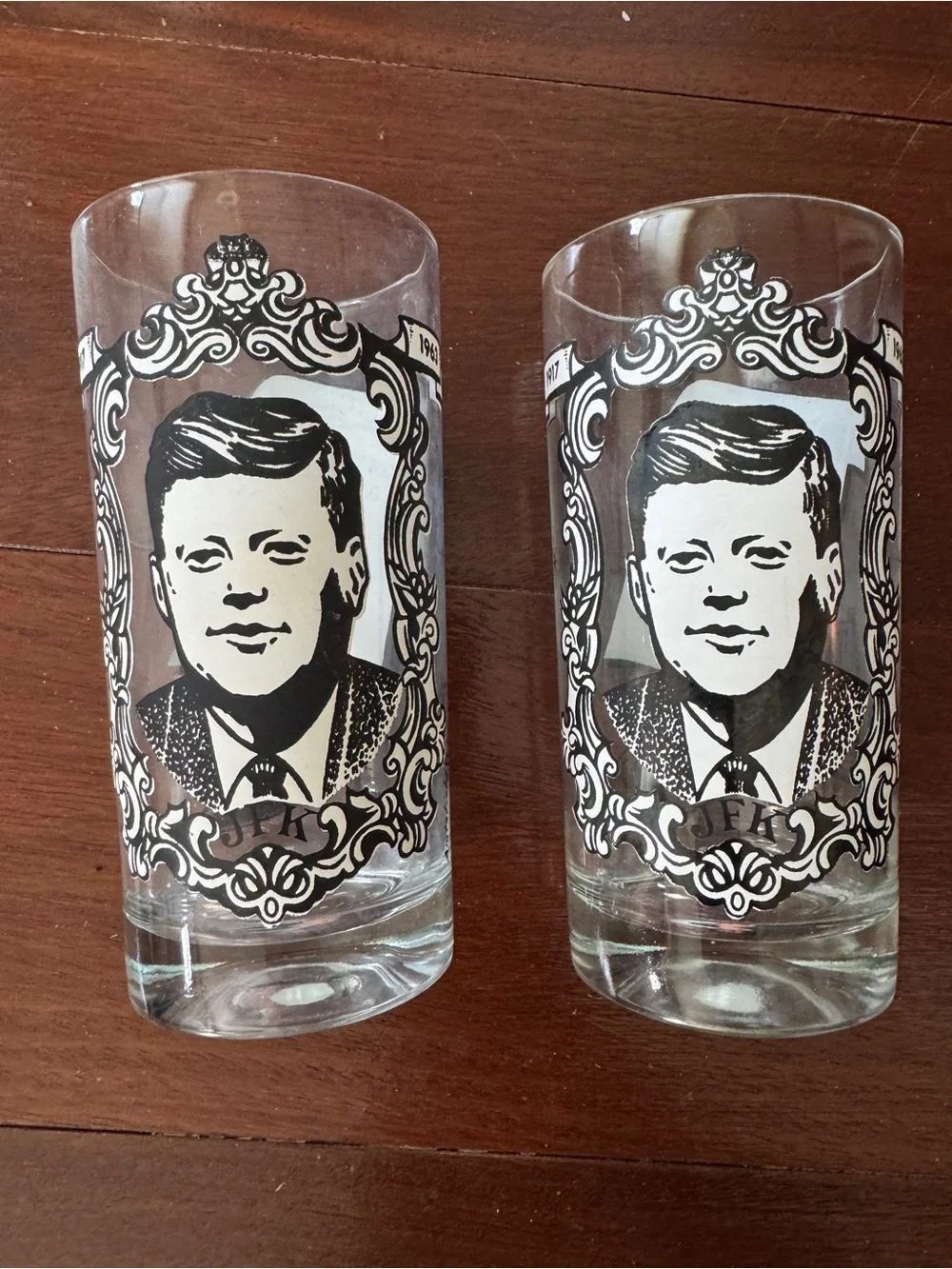 Vintage John F. Kennedy Inauguration Drinking Glasses set of 2